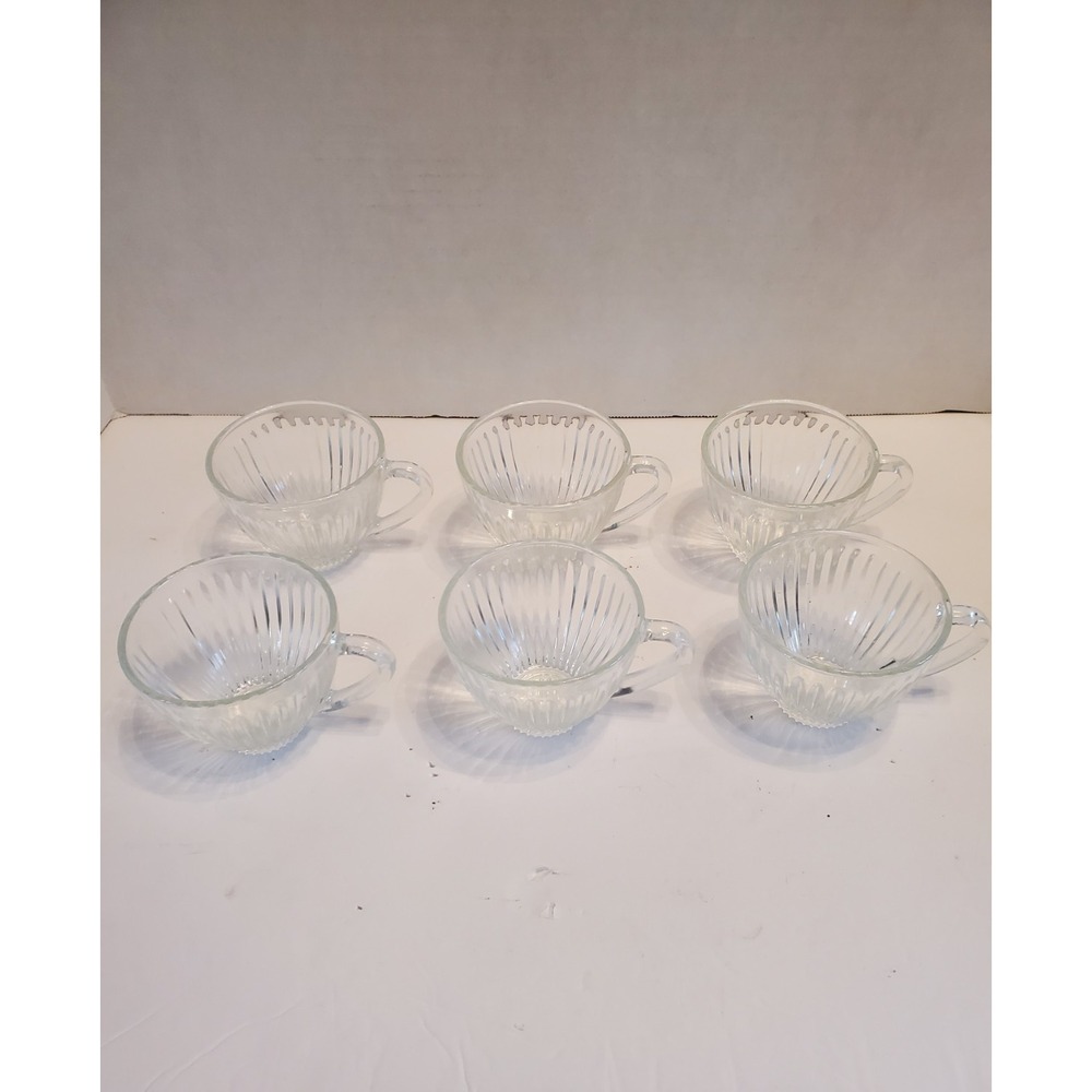 Gibson Ceremony Optic Vertical Lines Scalloped Edge Punch Cups Set Of 6